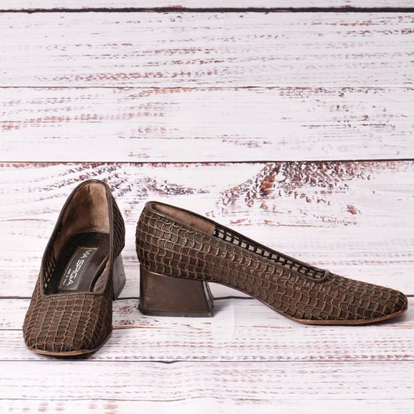 Via Spiga, Brown Mesh Heel Shoe, 1.5" Heel, Size 6.5 - Picture 2 of 7